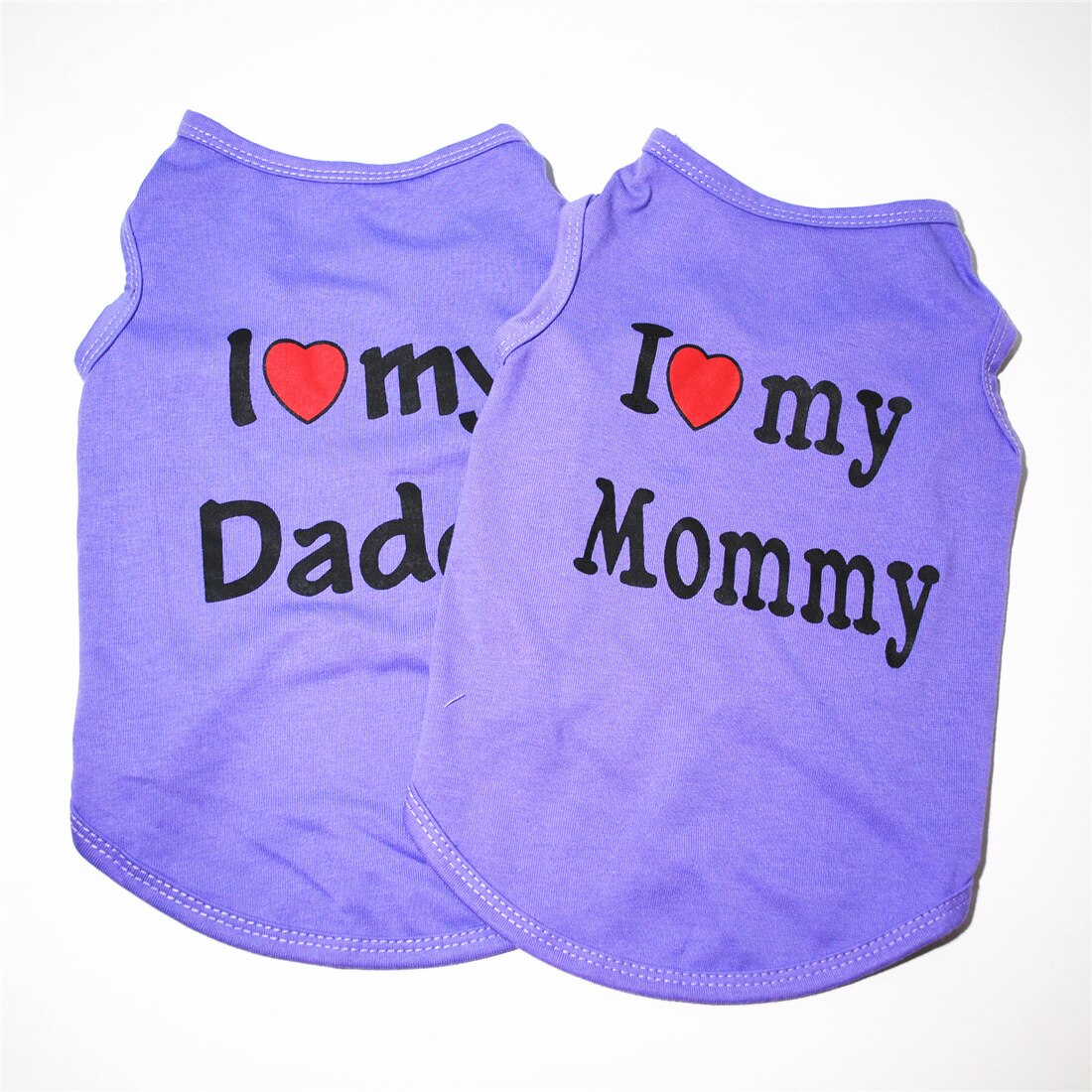 I Love my Mommy + I Love my Daddy,  pet T-Shirt.